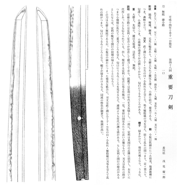5　刀　　 　無銘　（綾小路）　　長さ70.2糎　　第48回.jpg