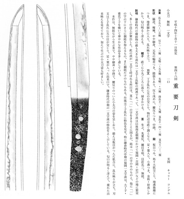 65 小太刀　　無銘　（一文字）　　長さ58.05糎　　第48回.jpg